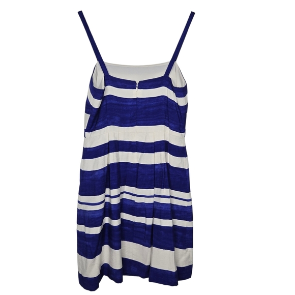 Ann Taylor LOFT Blue White Striped Nautical Beachy Tank Sun Dress Size 2 Petite - Picture 2 of 7